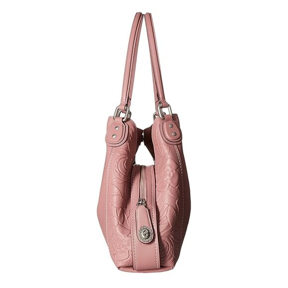 Coach Edie 31 Dusty Rose Shoulder Bag Tea Rose Leather Floral Handbag Purse NEW - Picture 3 of 4